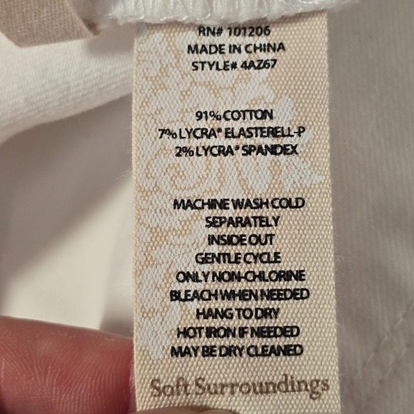 Soft Surroundings Jeans Womens 6T-8T White Triple‎ S Flare Slimming Stretch - Picture 7 of 13